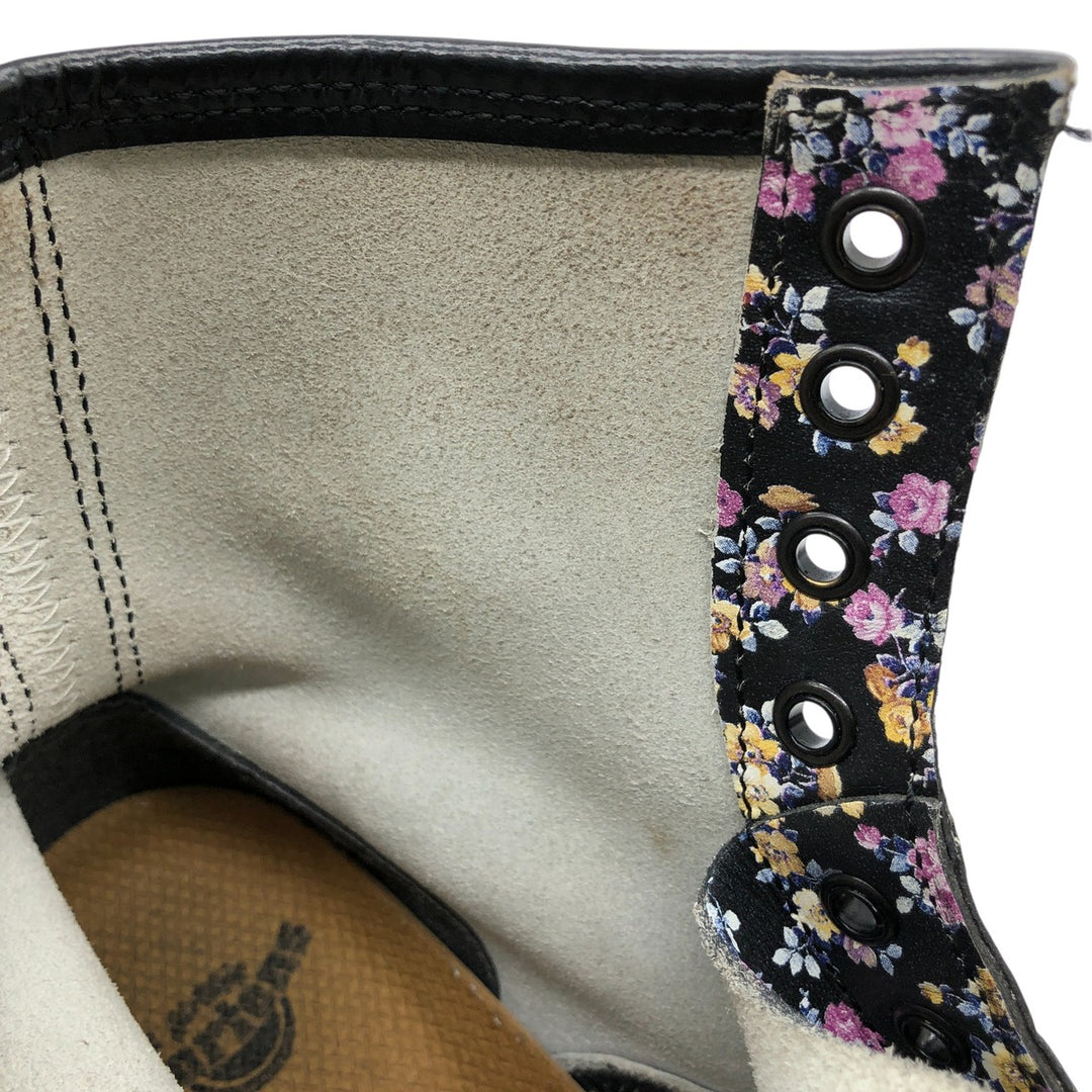 Dr. Martens floral print 8-hole boots Women's 23.0cm genuine leather pink type Vintage Second Hand