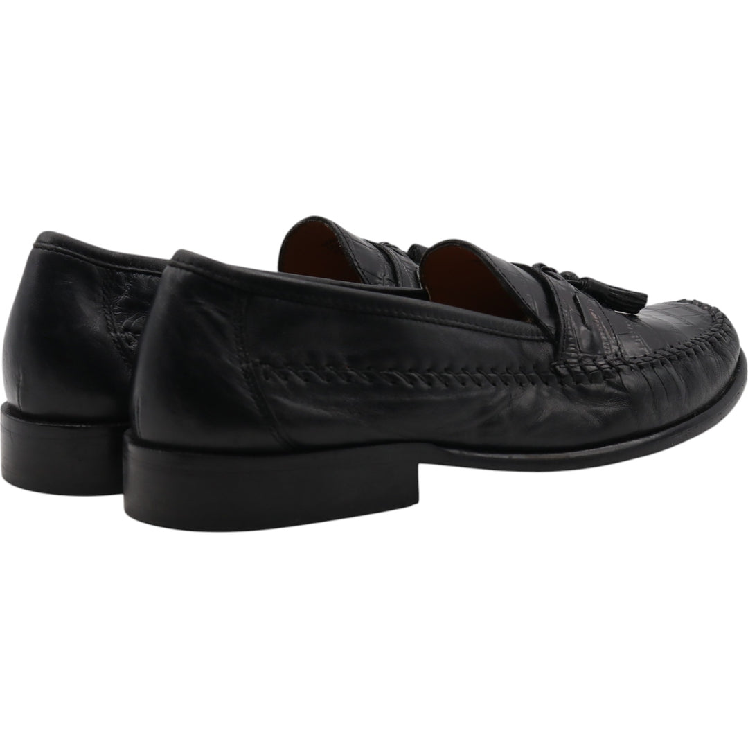Florsheim Crocodile Embossed Tassel Loafers 9D Men's 27.0cm genuine leather black type Vintage Second Hand