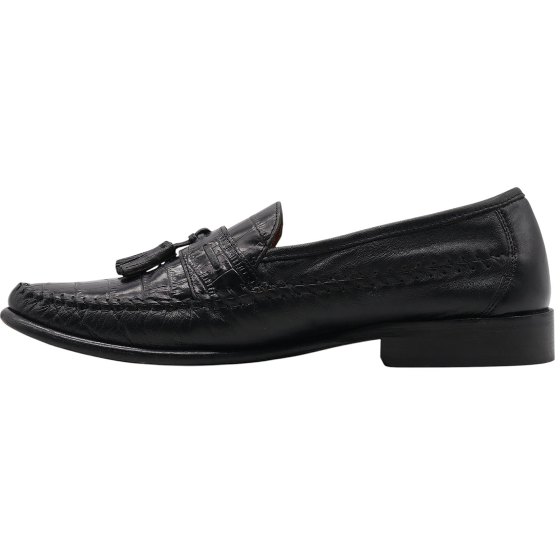 Florsheim Crocodile Embossed Tassel Loafers 9D Men's 27.0cm genuine leather black type Vintage Second Hand