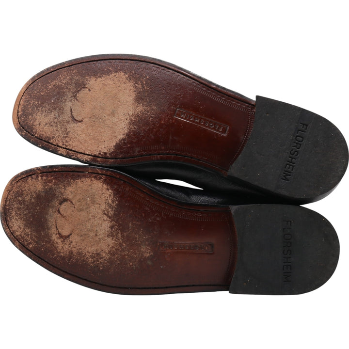 Florsheim Crocodile Embossed Tassel Loafers 9D Men's 27.0cm genuine leather black type Vintage Second Hand