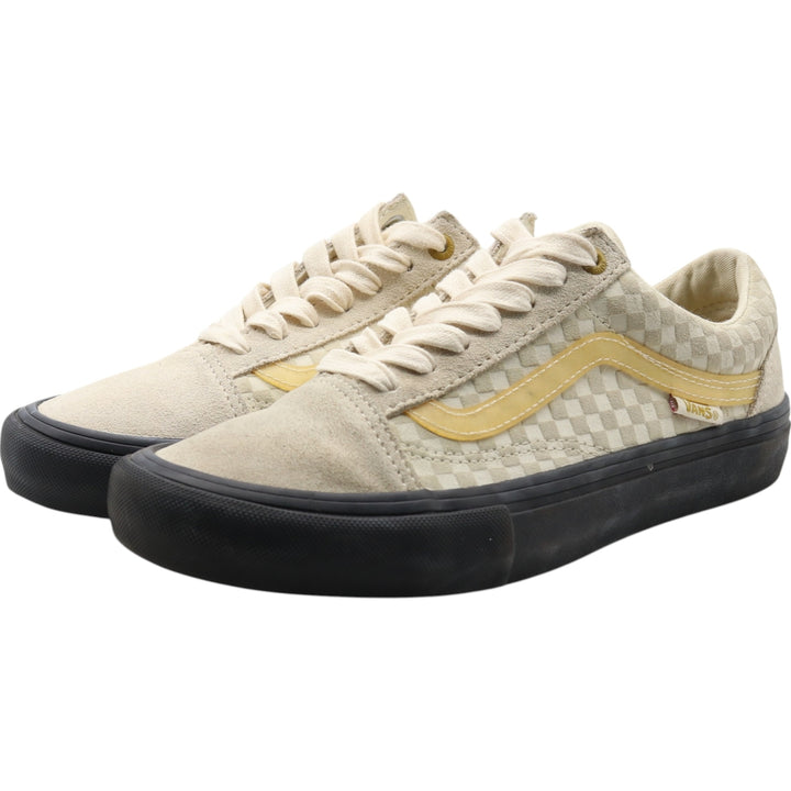Vans Old Skool Pro Lizzie Armanto Check Pattern Suede Sneakers MEN 5.5 Women's 23.5cm suede Beige type Vintage Second Hand