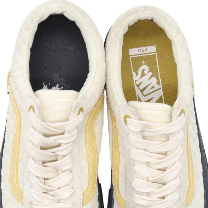 Vans Old Skool Pro Lizzie Armanto Check Pattern Suede Sneakers MEN 5.5 Women's 23.5cm suede Beige type Vintage Second Hand