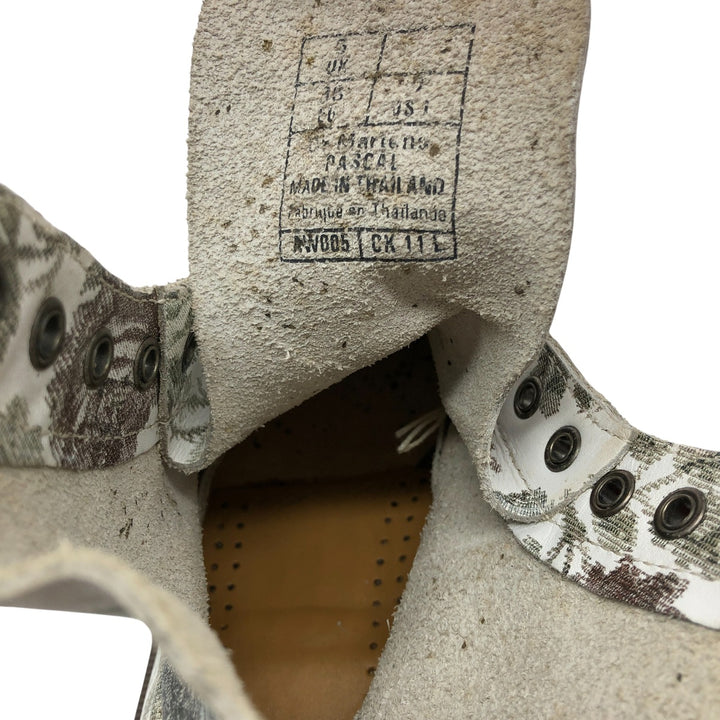 Dr. Martens floral print 8-hole boots Women's 24.0cm genuine leather white type Vintage Second Hand