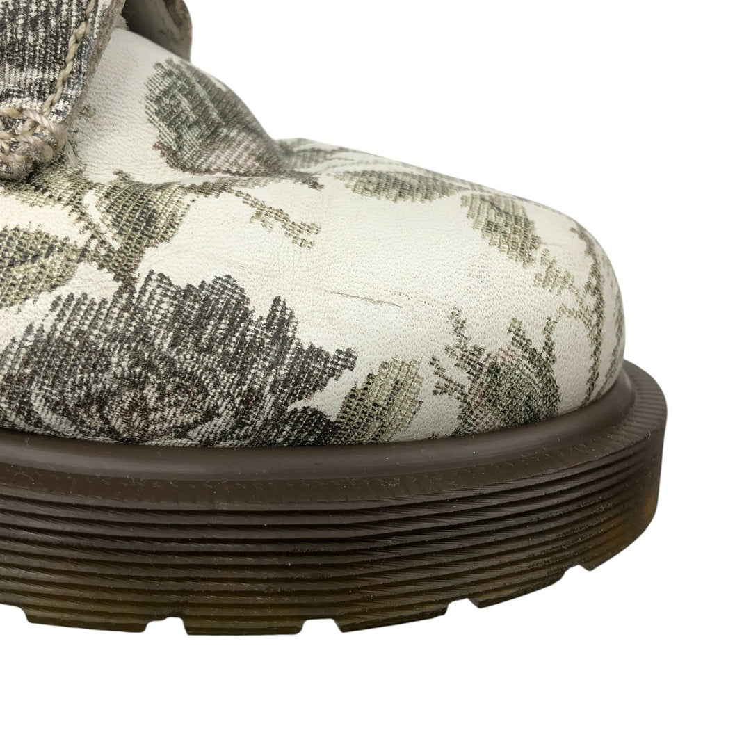 Dr. Martens floral print 8-hole boots Women's 24.0cm genuine leather white type Vintage Second Hand