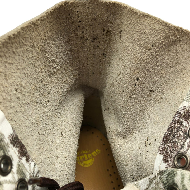 Dr. Martens floral print 8-hole boots Women's 24.0cm genuine leather white type Vintage Second Hand