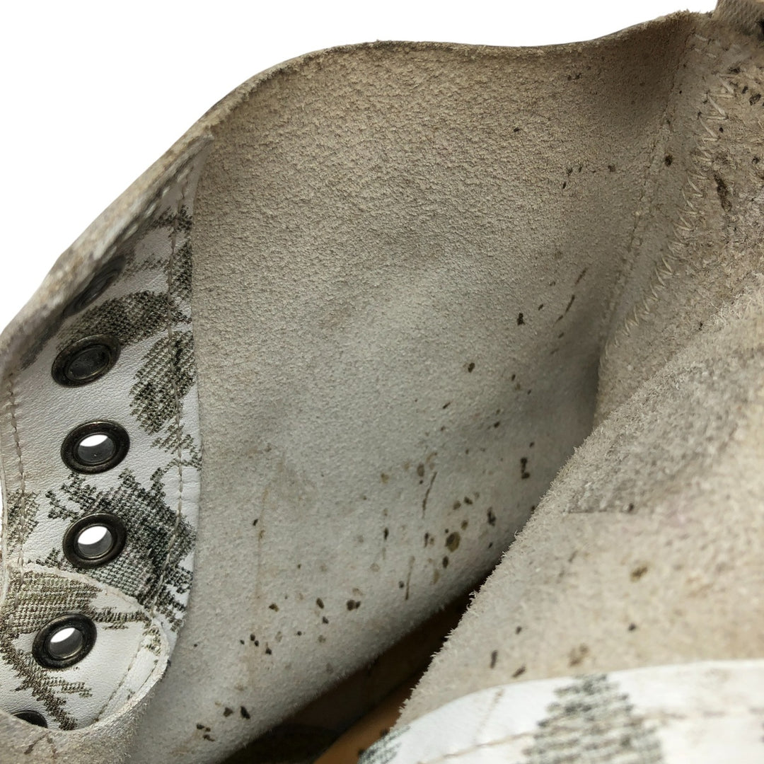 Dr. Martens floral print 8-hole boots Women's 24.0cm genuine leather white type Vintage Second Hand