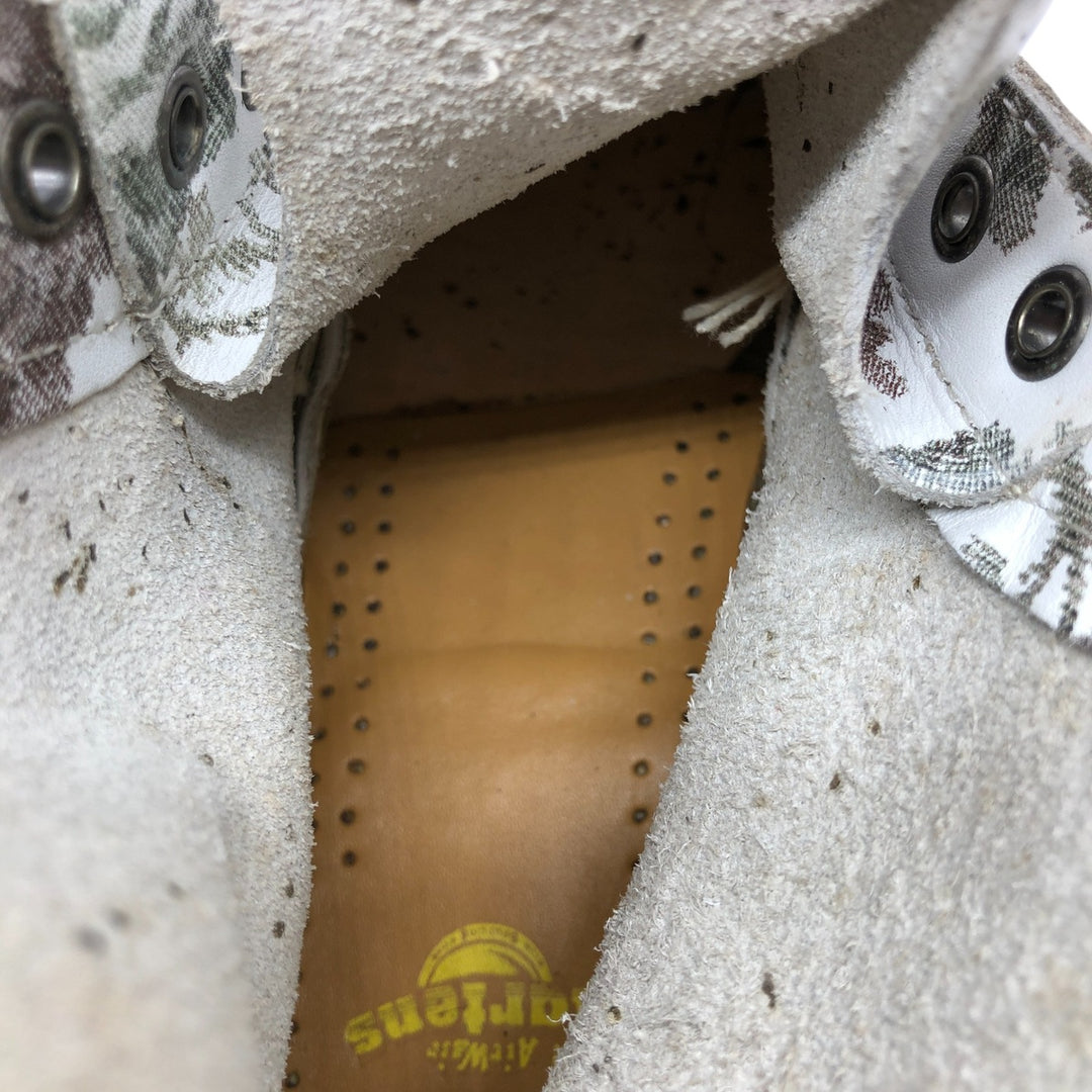 Dr. Martens floral print 8-hole boots Women's 24.0cm genuine leather white type Vintage Second Hand