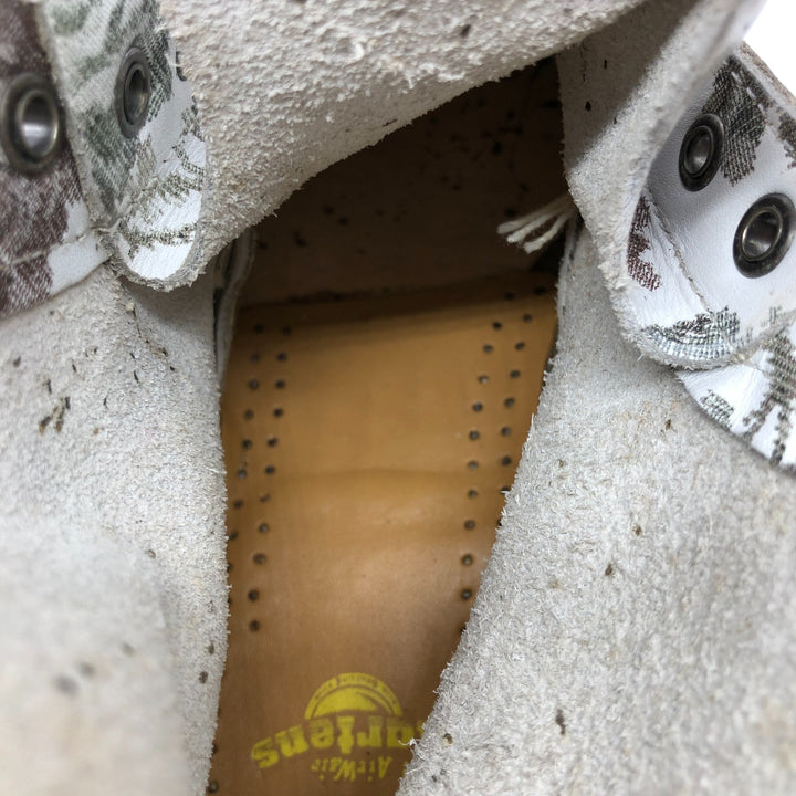 Dr. Martens floral print 8-hole boots Women's 24.0cm genuine leather white type Vintage Second Hand