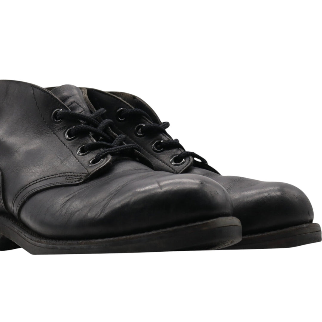 80s USNAVY Steel Toe Military Ankle Boots 8R Men's 10.2" equivalent Vintage /saa013405 Men's 26.0cm genuine leather black type Vintage Second Hand