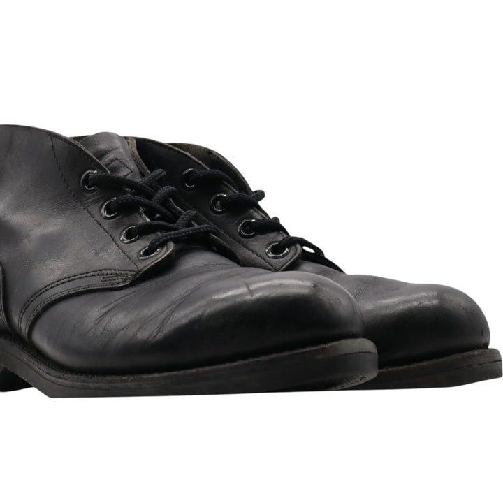 80s USNAVY Steel Toe Military Ankle Boots 8R Men's 10.2" equivalent Vintage /saa013405 Men's 26.0cm genuine leather black type Vintage Second Hand