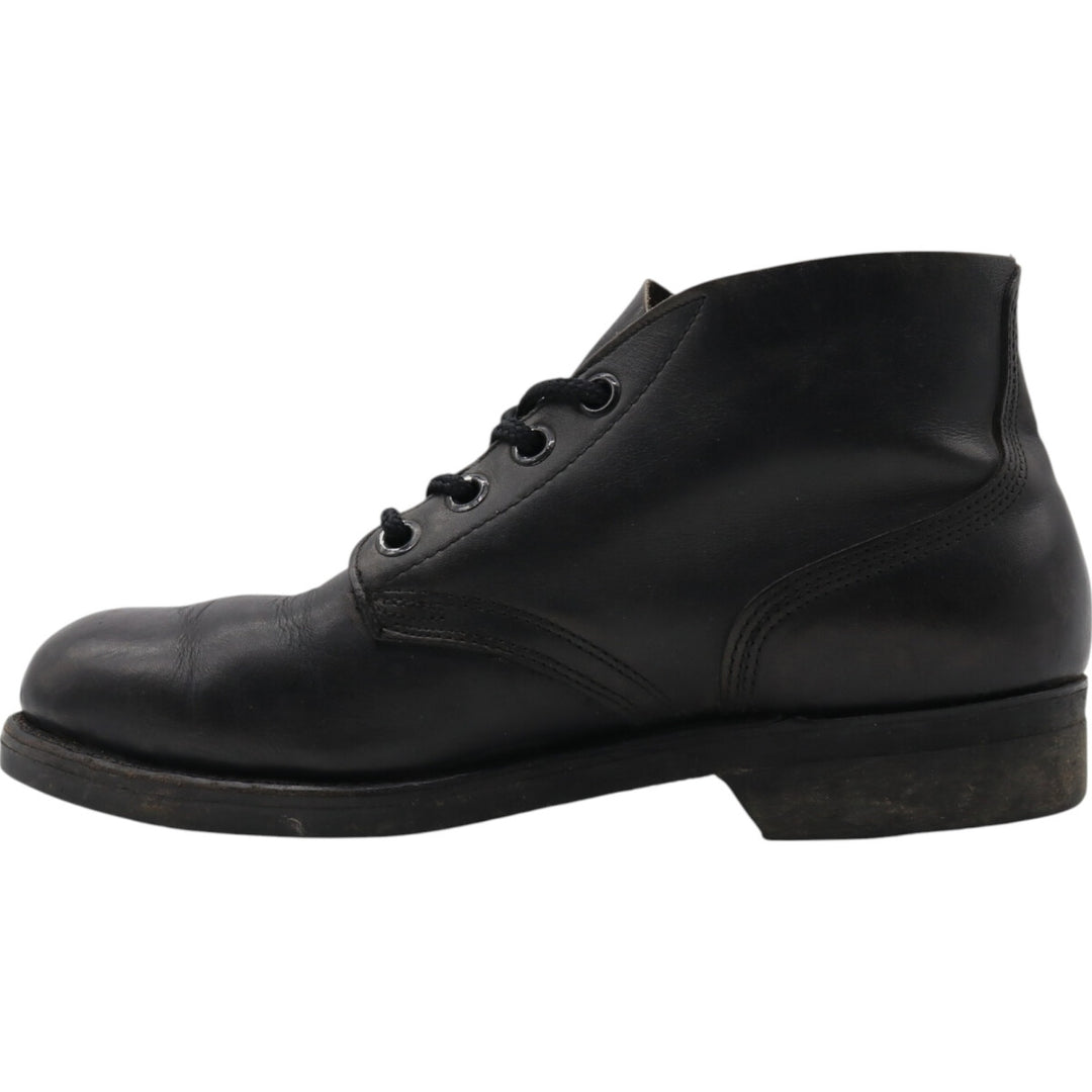 80s USNAVY Steel Toe Military Ankle Boots 8R Men's 10.2" equivalent Vintage /saa013405 Men's 26.0cm genuine leather black type Vintage Second Hand