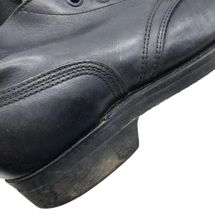 80s USNAVY Steel Toe Military Ankle Boots 8R Men's 10.2" equivalent Vintage /saa013405 Men's 26.0cm genuine leather black type Vintage Second Hand