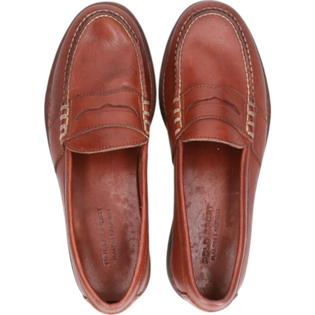 Ralph Lauren POLO SPORT Polo Sport Coin Loafers 8.5D Men's 26.5cm genuine leather brown type Vintage Second Hand