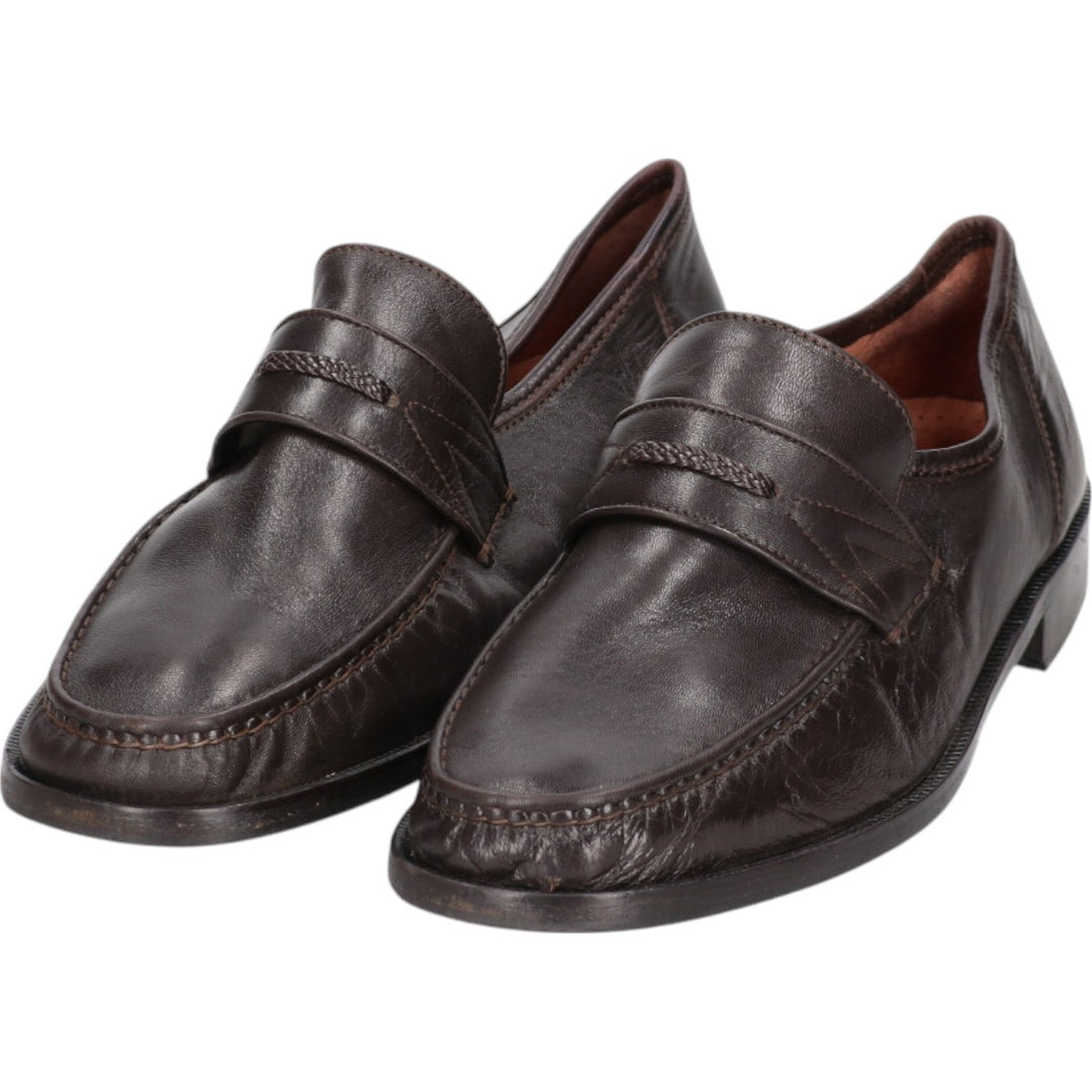 DI MARIO Penny Loafers, Made in Italy, Size 42 1/2 Men's 27.0cm genuine leather black type Vintage Second Hand