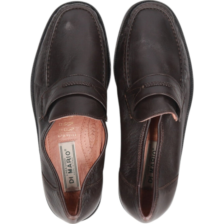 DI MARIO Penny Loafers, Made in Italy, Size 42 1/2 Men's 27.0cm genuine leather black type Vintage Second Hand