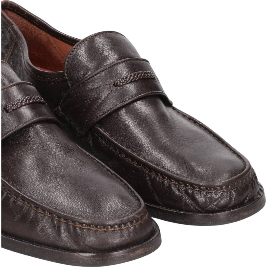 DI MARIO Penny Loafers, Made in Italy, Size 42 1/2 Men's 27.0cm genuine leather black type Vintage Second Hand