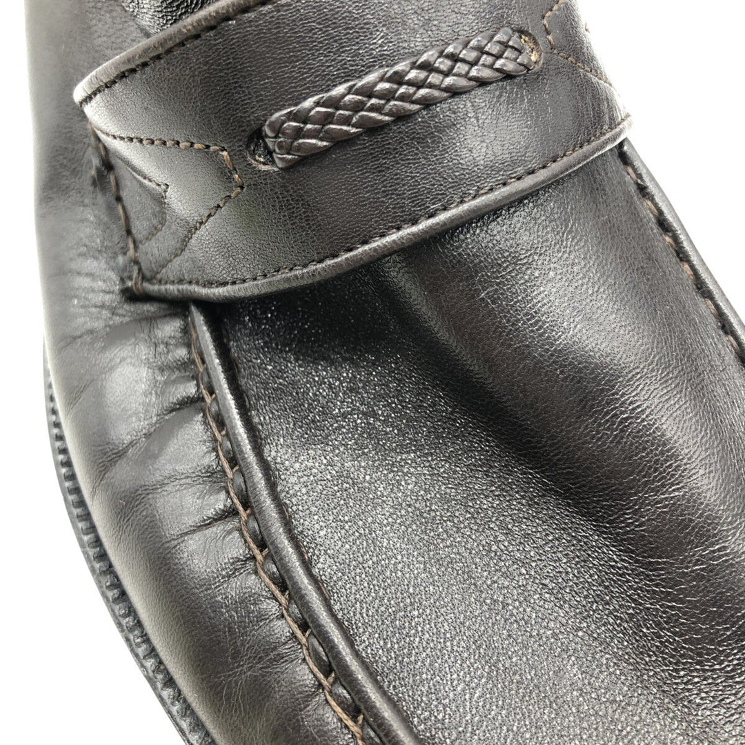 DI MARIO Penny Loafers, Made in Italy, Size 42 1/2 Men's 27.0cm genuine leather black type Vintage Second Hand