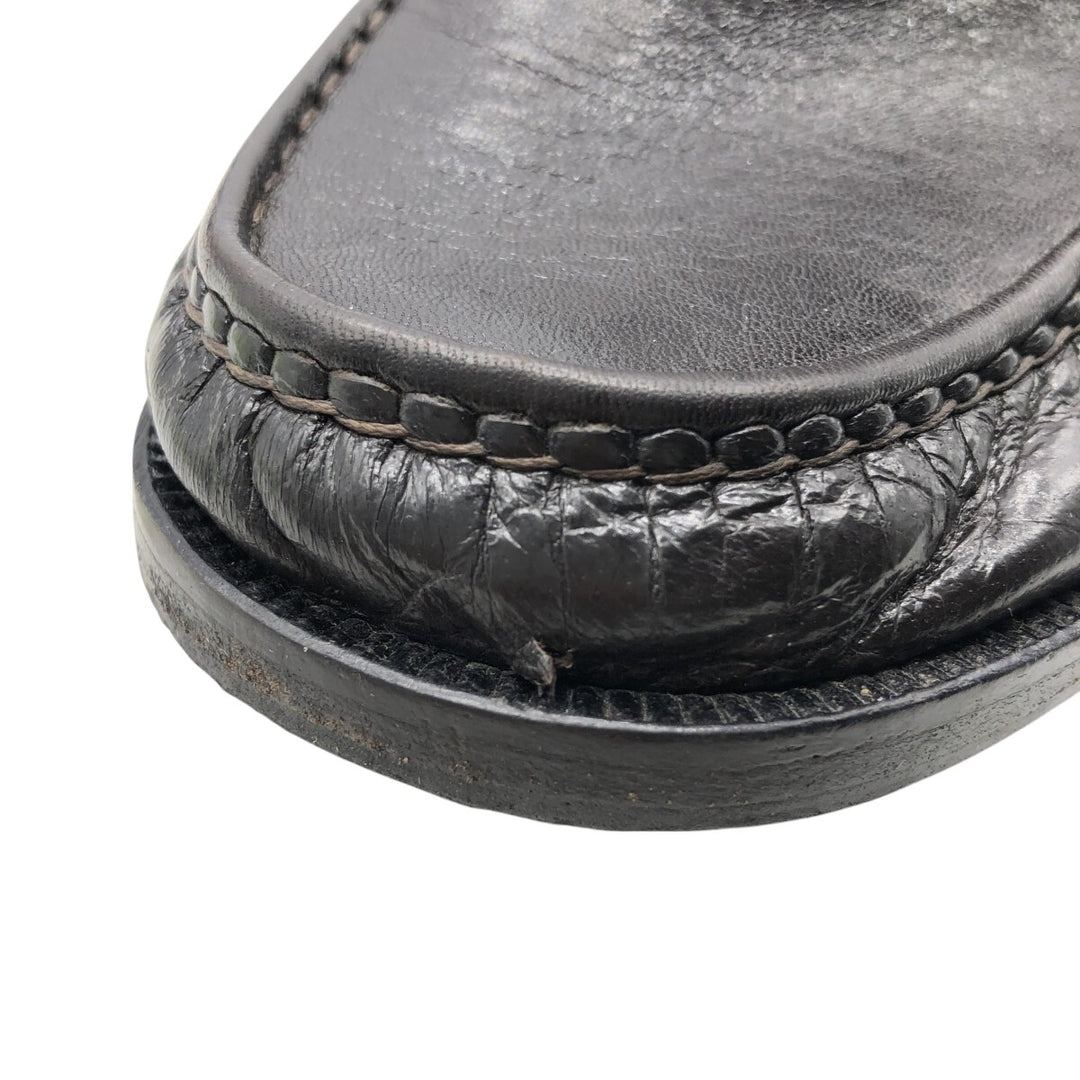 DI MARIO Penny Loafers, Made in Italy, Size 42 1/2 Men's 27.0cm genuine leather black type Vintage Second Hand
