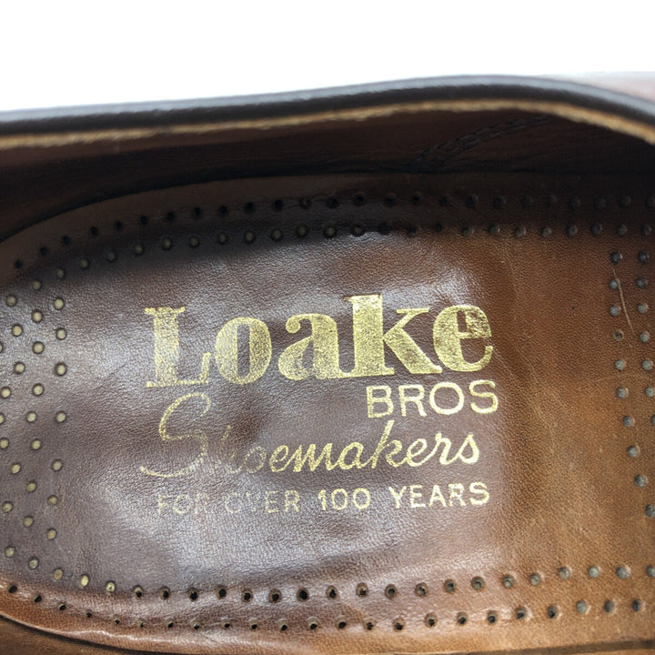 Loake Plain Toe Shoes Made in England 10 Men's 28.5cm genuine leather brown type Vintage Second Hand