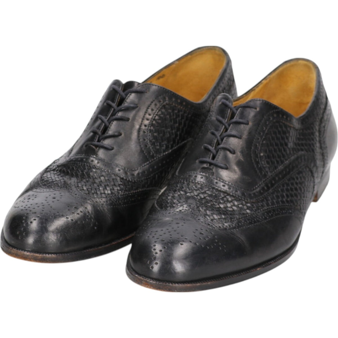 COLEHAAN Woven Wingtip Shoes Made in Italy 10D Men's 28.0cm genuine leather black type Vintage Second Hand