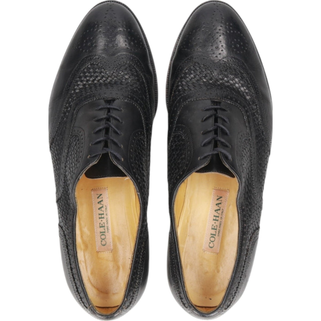 COLEHAAN Woven Wingtip Shoes Made in Italy 10D Men's 28.0cm genuine leather black type Vintage Second Hand