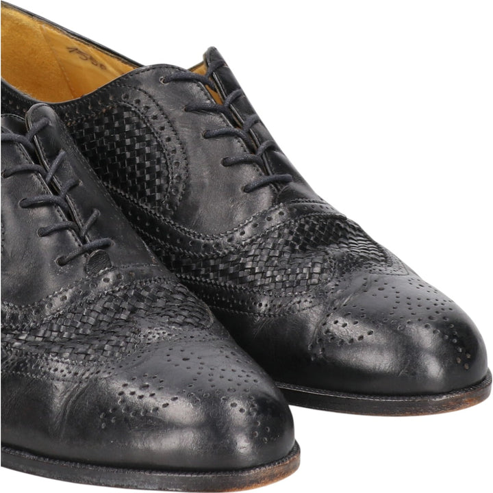 COLEHAAN Woven Wingtip Shoes Made in Italy 10D Men's 28.0cm genuine leather black type Vintage Second Hand