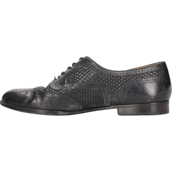 COLEHAAN Woven Wingtip Shoes Made in Italy 10D Men's 28.0cm genuine leather black type Vintage Second Hand