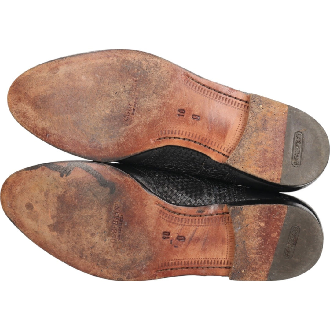 COLEHAAN Woven Wingtip Shoes Made in Italy 10D Men's 28.0cm genuine leather black type Vintage Second Hand