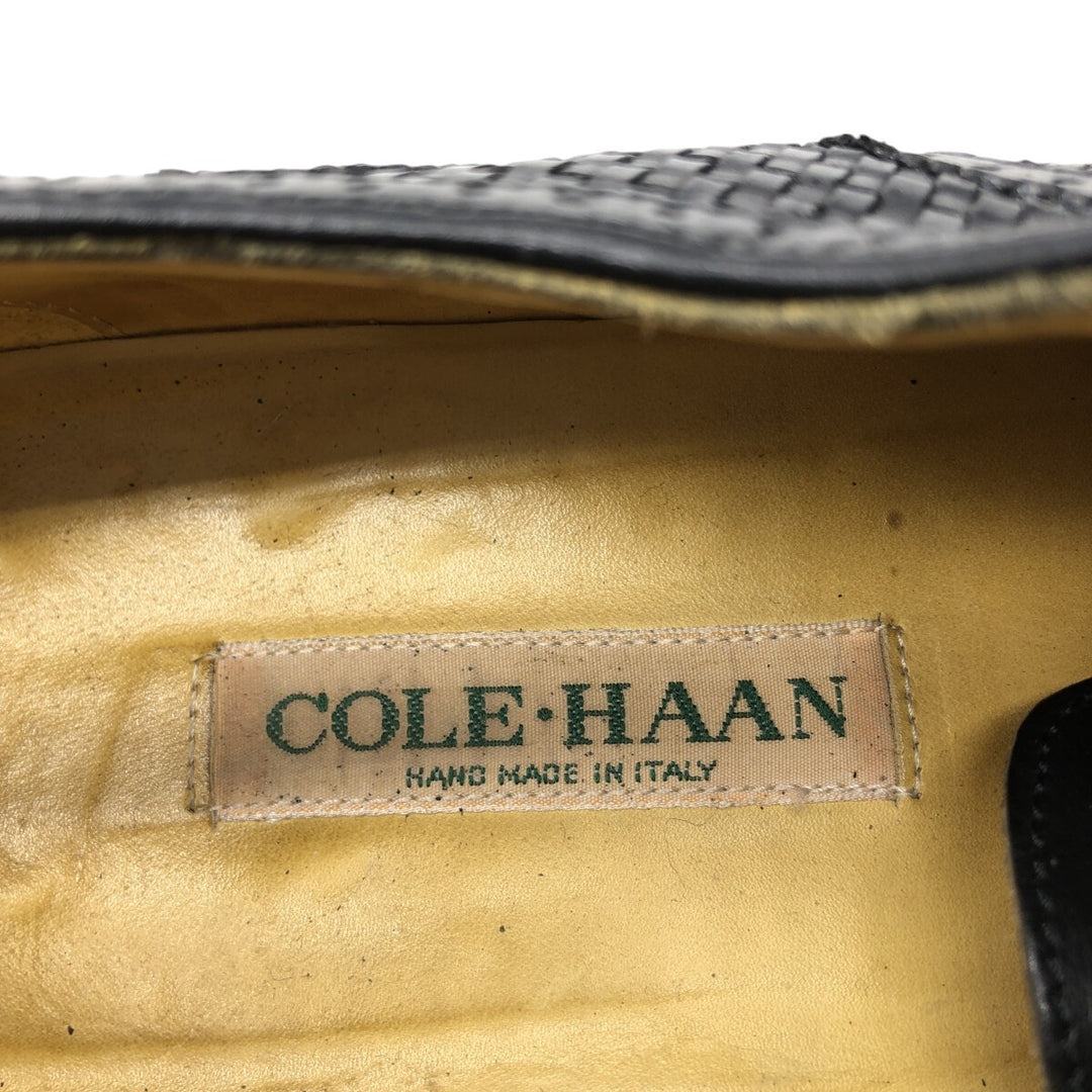COLEHAAN Woven Wingtip Shoes Made in Italy 10D Men's 28.0cm genuine leather black type Vintage Second Hand