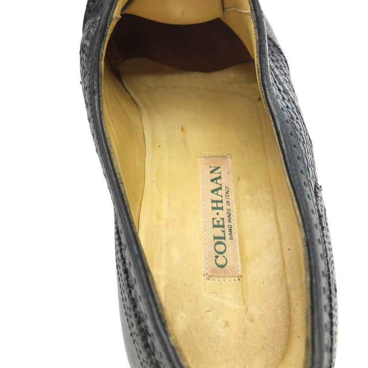 COLEHAAN Woven Wingtip Shoes Made in Italy 10D Men's 28.0cm genuine leather black type Vintage Second Hand