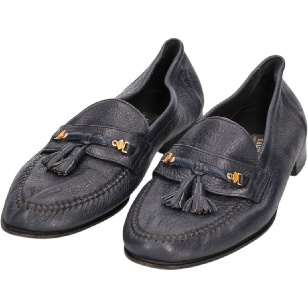 Bally Tassel Loafers, Swiss Made, Size 9 1/2E Men's 28.0cm genuine leather black type Vintage Second Hand