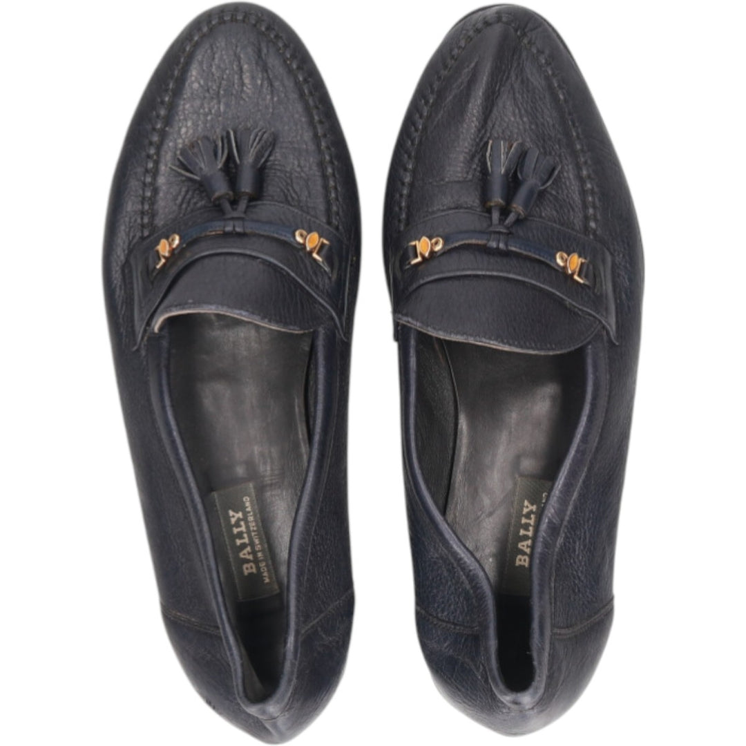 Bally Tassel Loafers, Swiss Made, Size 9 1/2E Men's 28.0cm genuine leather black type Vintage Second Hand