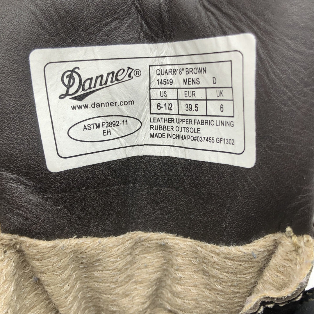 Danner Quarry Quilted Tan Work Boots, Size 6, Women's, Size 9.1" (saa013455) Women's 23.0cm genuine leather brown type Vintage Second Hand