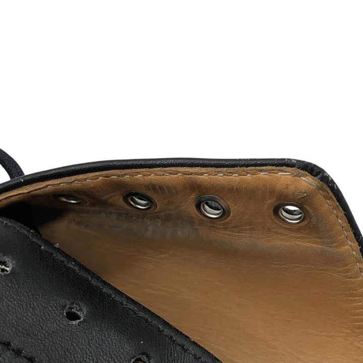 Crockett and Jones semi-brogue wingtip shoes, made in England, 7F Men's 25.5cm genuine leather black type Vintage Second Hand