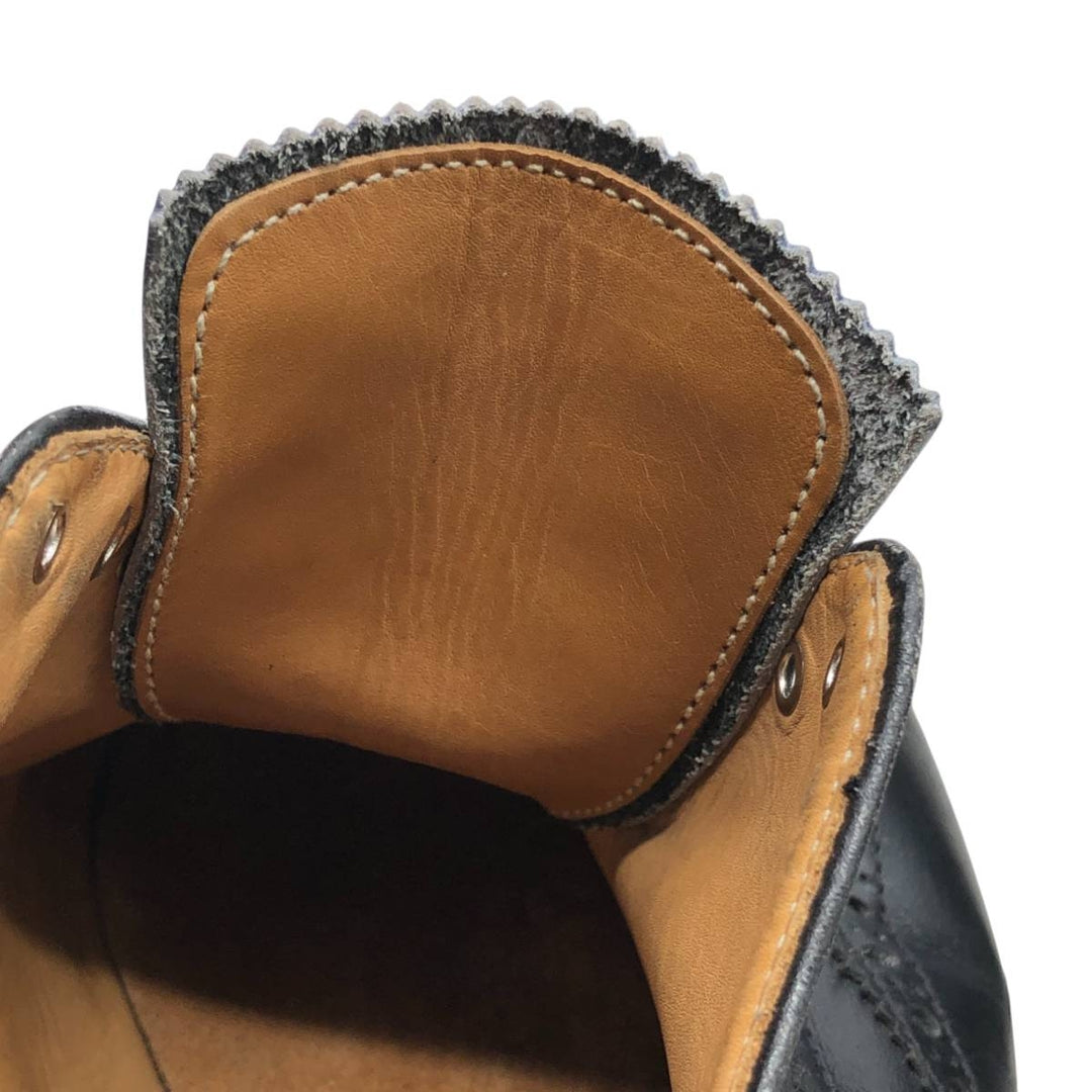 Crockett and Jones semi-brogue wingtip shoes, made in England, 7F Men's 25.5cm genuine leather black type Vintage Second Hand