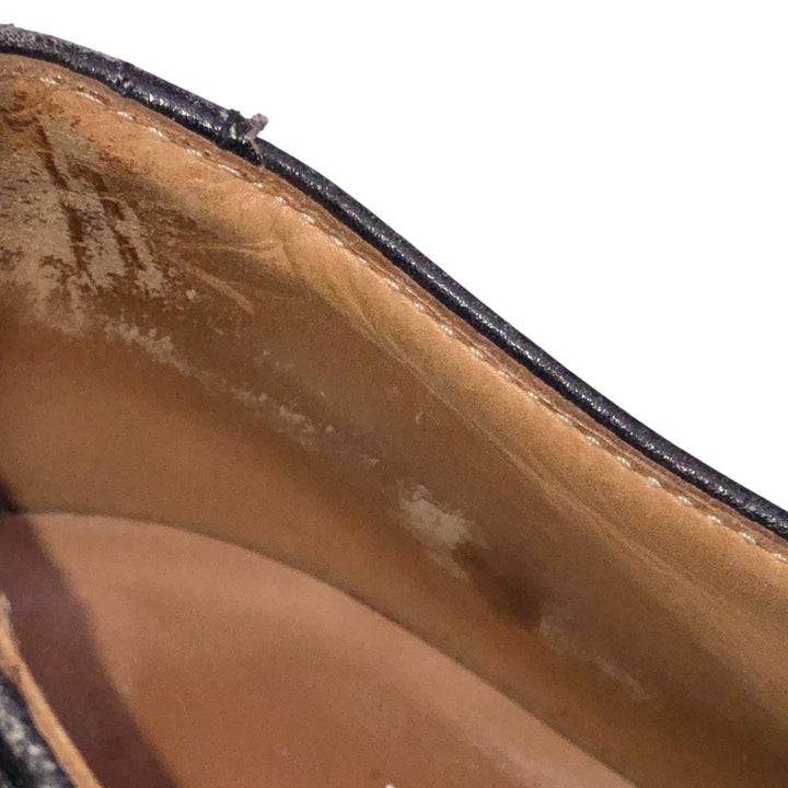 Crockett and Jones semi-brogue wingtip shoes, made in England, 7F Men's 25.5cm genuine leather black type Vintage Second Hand