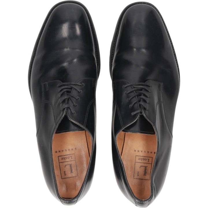 Loake Plain Toe Shoes, Size 8 1/2 Men's 27.0cm genuine leather black type Vintage Second Hand