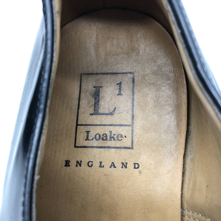 Loake Plain Toe Shoes, Size 8 1/2 Men's 27.0cm genuine leather black type Vintage Second Hand