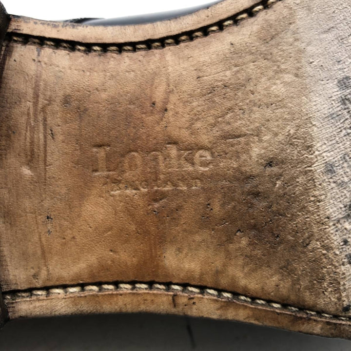 Loake Plain Toe Shoes, Size 8 1/2 Men's 27.0cm genuine leather black type Vintage Second Hand