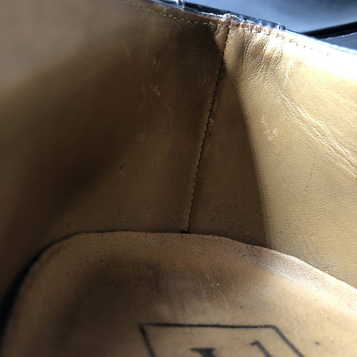 Loake Plain Toe Shoes, Size 8 1/2 Men's 27.0cm genuine leather black type Vintage Second Hand