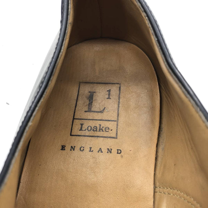 Loake Plain Toe Shoes, Size 8 1/2 Men's 27.0cm genuine leather black type Vintage Second Hand