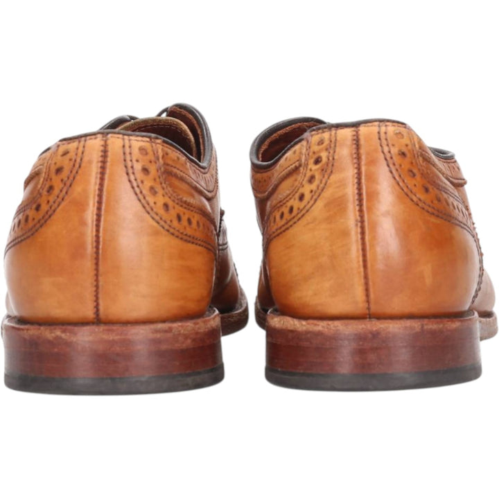 Allen Edmonds Strand Semi-Brogue Straight Tip Shoes, Made in USA, Size 9 B Men's 27.0cm genuine leather brown type Vintage Second Hand