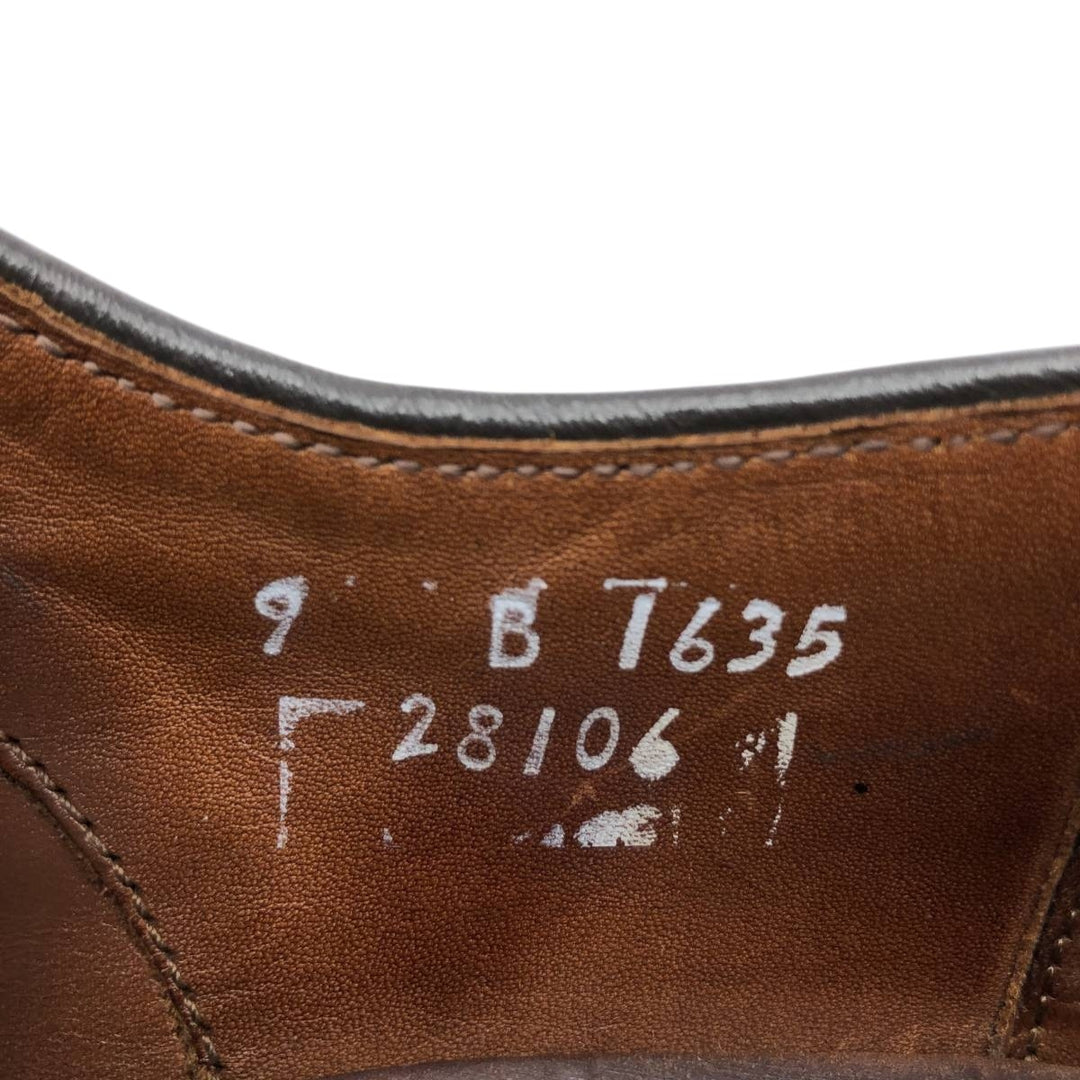 Allen Edmonds Strand Semi-Brogue Straight Tip Shoes, Made in USA, Size 9 B Men's 27.0cm genuine leather brown type Vintage Second Hand