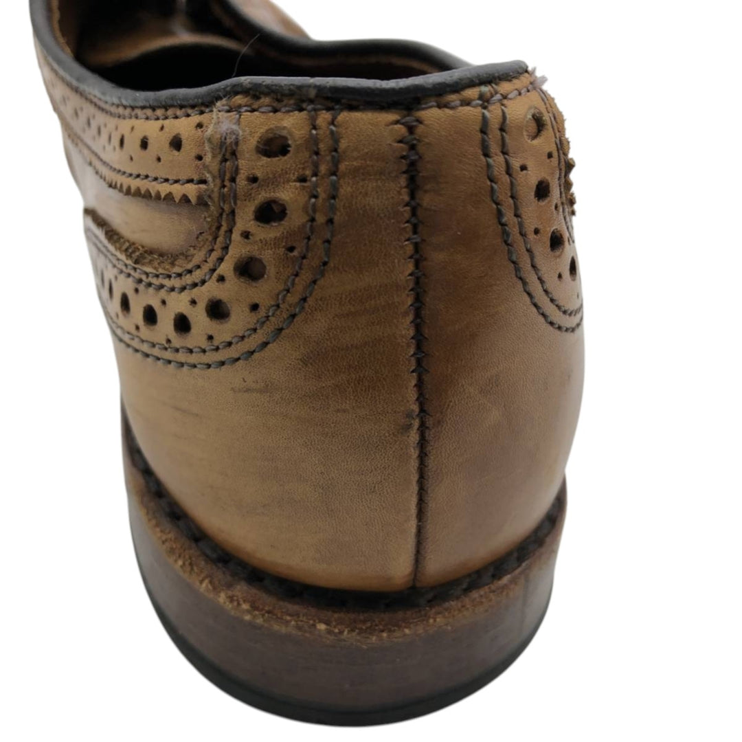 Allen Edmonds Strand Semi-Brogue Straight Tip Shoes, Made in USA, Size 9 B Men's 27.0cm genuine leather brown type Vintage Second Hand