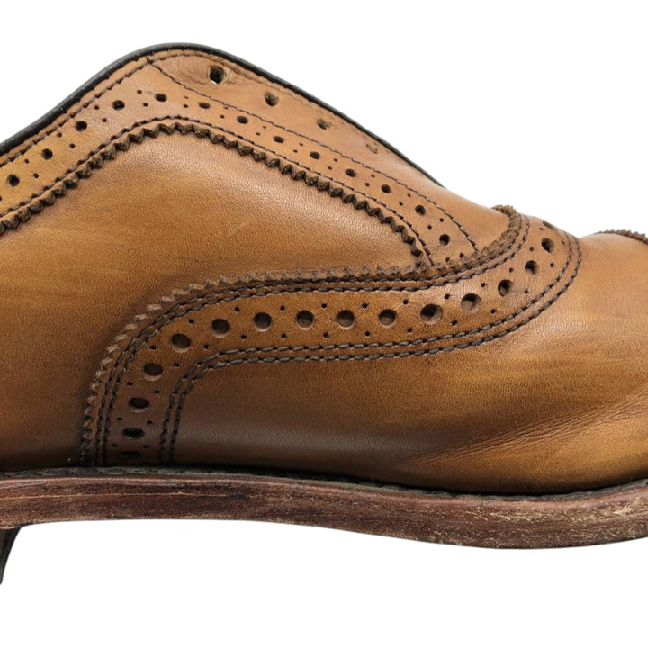 Allen Edmonds Strand Semi-Brogue Straight Tip Shoes, Made in USA, Size 9 B Men's 27.0cm genuine leather brown type Vintage Second Hand