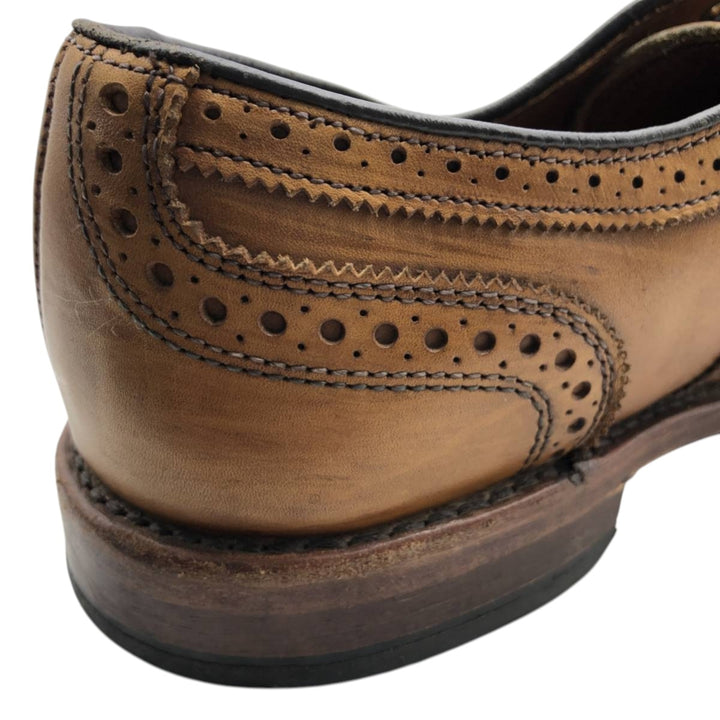 Allen Edmonds Strand Semi-Brogue Straight Tip Shoes, Made in USA, Size 9 B Men's 27.0cm genuine leather brown type Vintage Second Hand