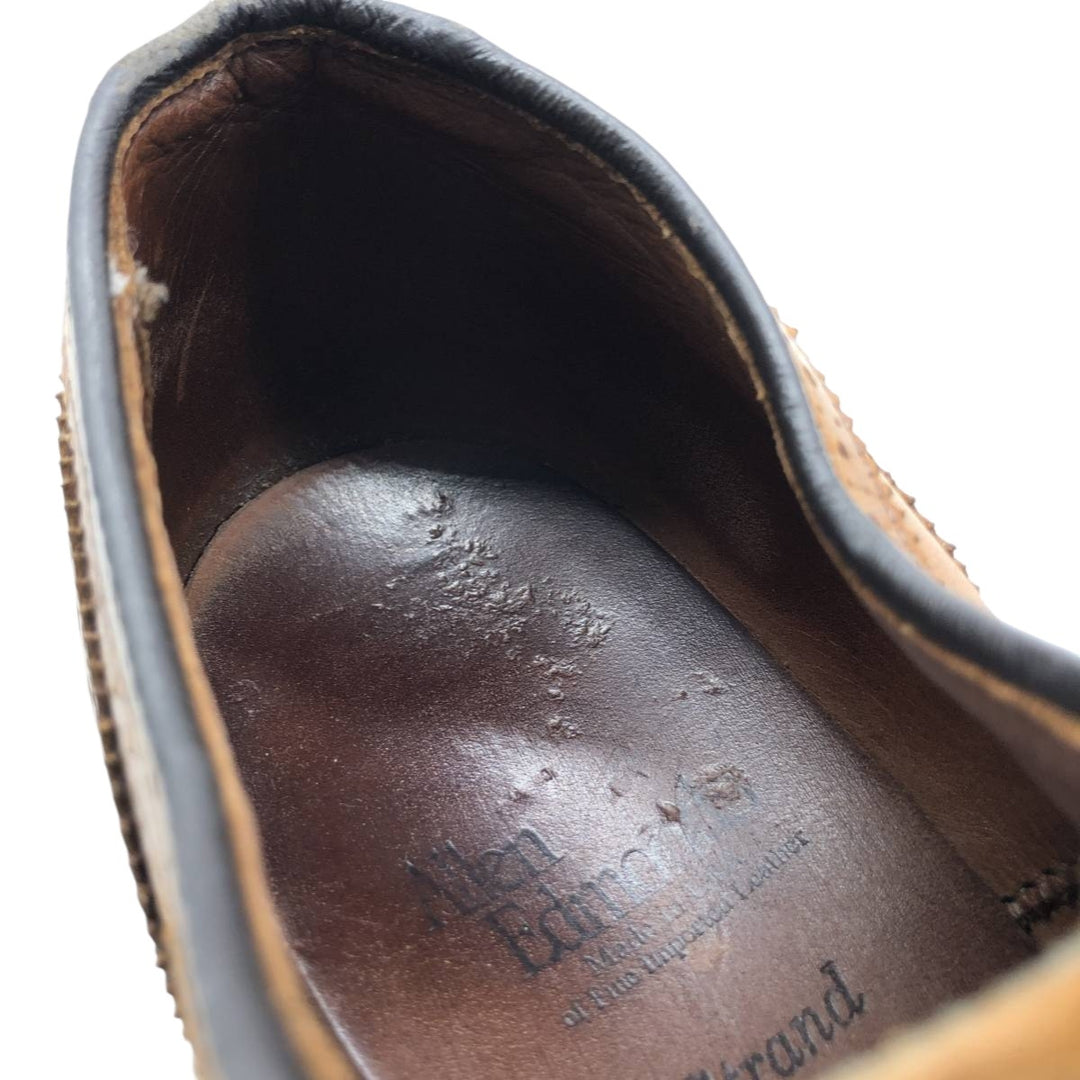 Allen Edmonds Strand Semi-Brogue Straight Tip Shoes, Made in USA, Size 9 B Men's 27.0cm genuine leather brown type Vintage Second Hand
