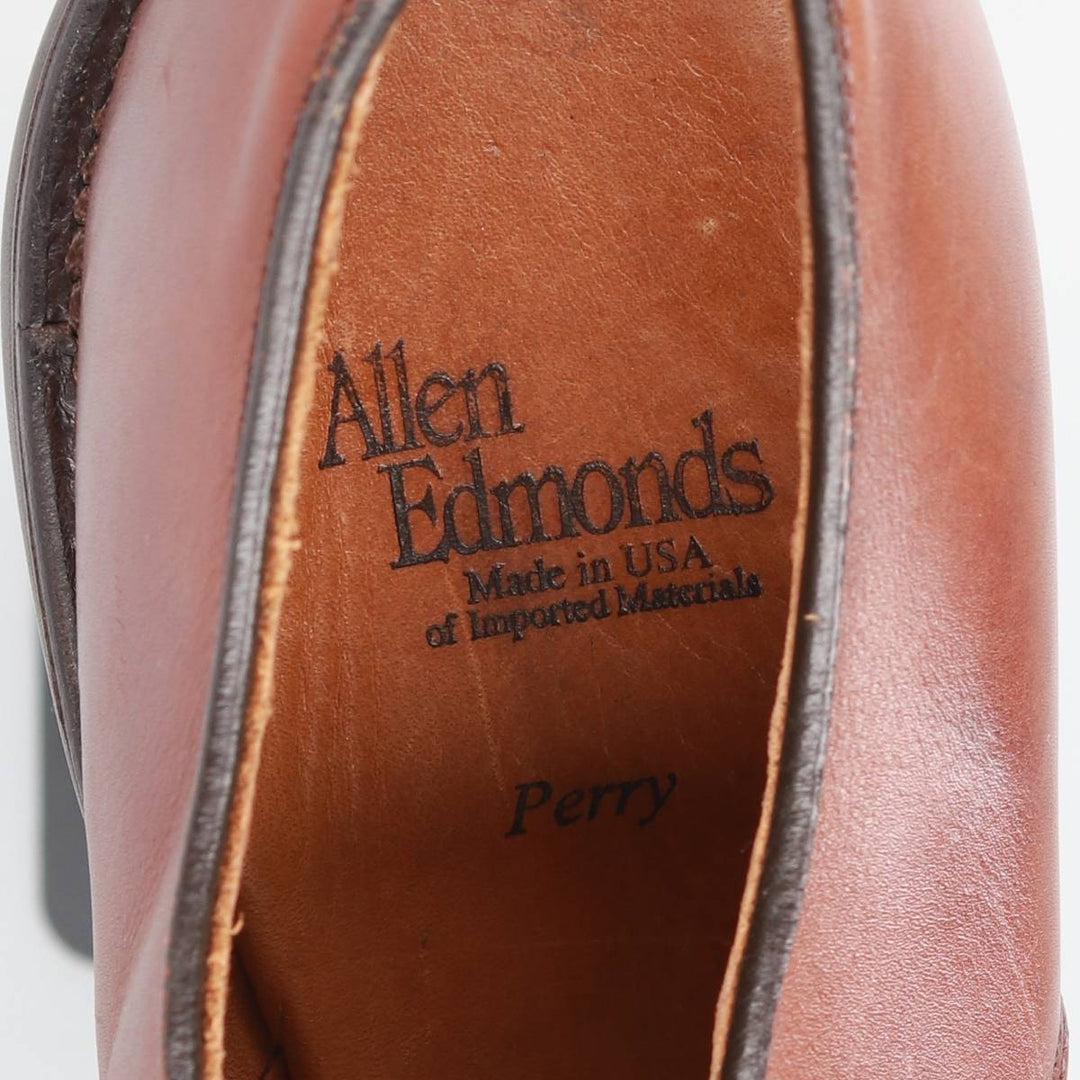 Allen Edmonds Perry Straight Tip Shoes, Made in USA, Size 8 D Men's 26.0cm genuine leather brown type Vintage Second Hand