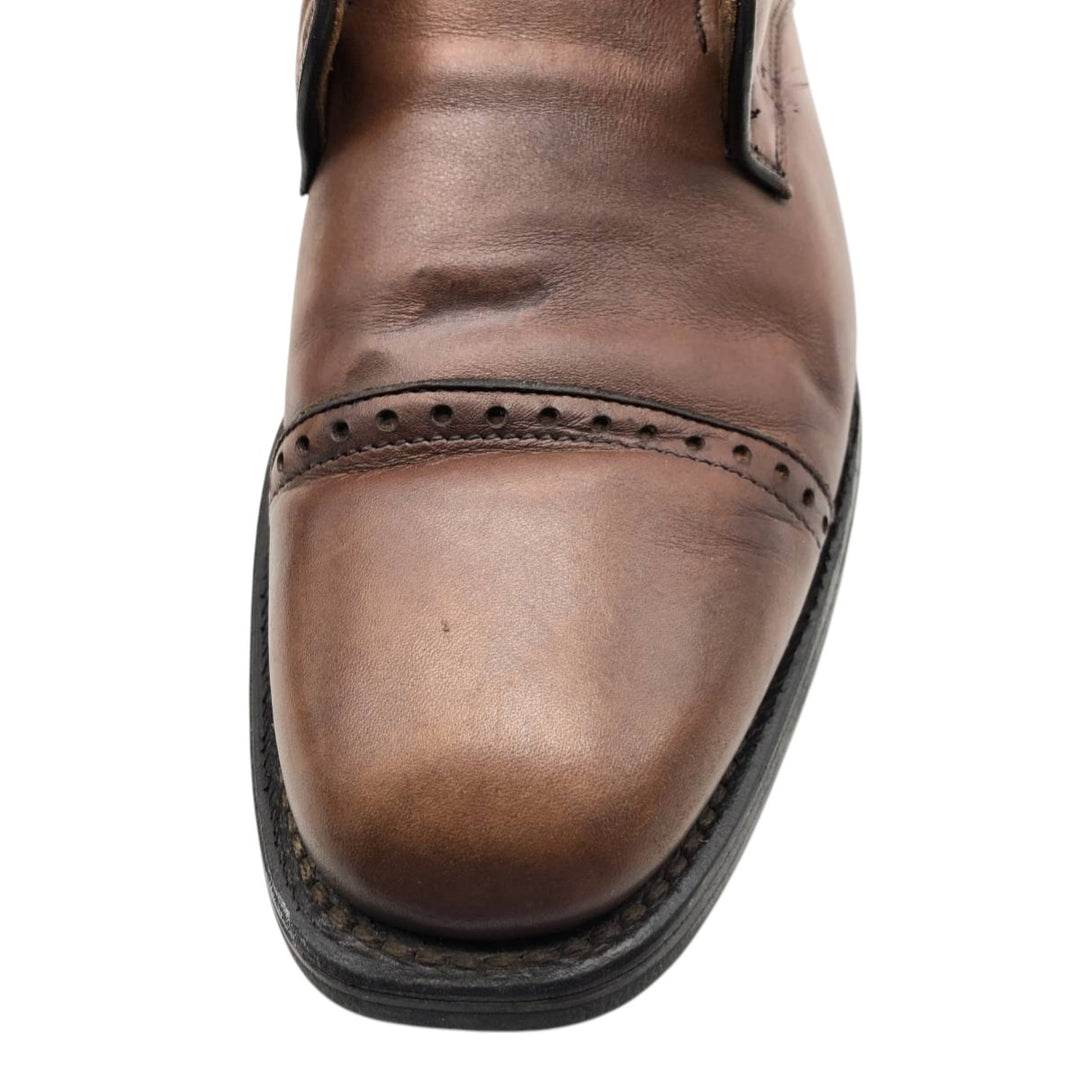 Allen Edmonds Perry Straight Tip Shoes, Made in USA, Size 8 D Men's 26.0cm genuine leather brown type Vintage Second Hand