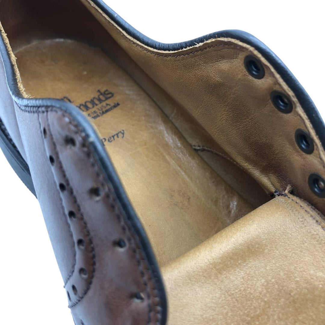 Allen Edmonds Perry Straight Tip Shoes, Made in USA, Size 8 D Men's 26.0cm genuine leather brown type Vintage Second Hand